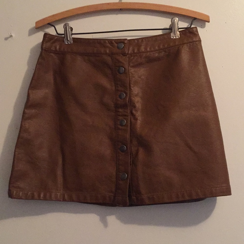 Leather Button Up Skirt